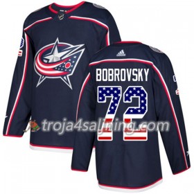 Blue Jackets tröja Sergei Bobrovsky 72 Adidas 2017-2018 Marinblå USA Flag Fashion Authentic - NHL Tröjor Herr